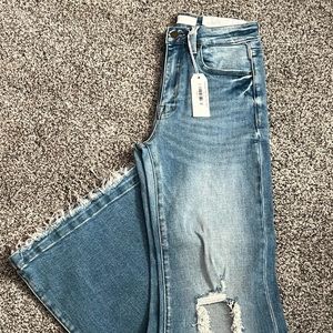 Petra Distressed high rise flare denim from Boutique